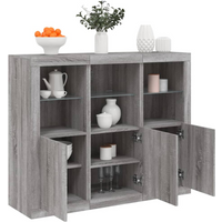 vidaXL Sideboards with LED Lights 3 pcs Grey Sonoma Engineered Wood