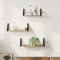 vidaXL Wall Shelf Wall-mounted with Storage 3 pcs Smoke Oak