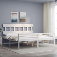 vidaXL Senior Bed without Mattress White 200x200 cm Solid Wood
