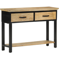vidaXL Console Table 110x30x75 cm Solid Rough Wood Mango