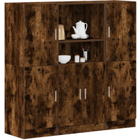 vidaXL 3 Piece Kitchen Cabinet Set Smoked Oak Engineered Wood