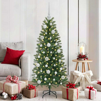 vidaXL Christmas Bauble Set with 150 LEDs 61 pcs White Plastic