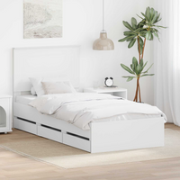 vidaXL Bed Frame with Drawer White 90 x 200 cm Engineer Wood