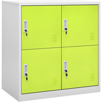 vidaXL Locker Cabinet Light Grey and Green 90x45x92.5 cm Steel