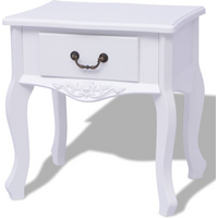 vidaXL Bedside Cabinet MDF White