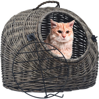 vidaXL Cat Transporter Grey 45x35x35 cm Natural Willow