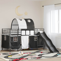 vidaXL Kids'Loft Bed Frame Black 107 x 200 cm Metal