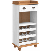 vidaXL Wine Cabinet ASKIM White with Honey Top 57 x 37 x 114 cm