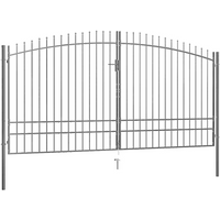 vidaXL Double Door Fence Gate with Spear Top 400x249.5 cm