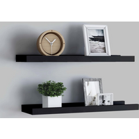 vidaXL Picture Frame Ledge Shelves 2 pcs Black 40x9x3 cm MDF