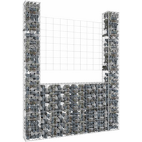vidaXL U-shape Gabion Basket with 2 Posts Iron 140x20x200 cm