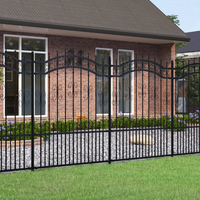 vidaXL Garden Fence with Spear Top Black 240x150 cm Powder-coated Steel