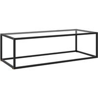 vidaXL Coffee Table Black with Tempered Glass 120x60x35 cm