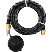 vidaXL Suction Hose with Brass Connectors Black 1.1" 5 m PVC