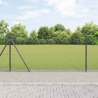 vidaXL Fence Post Grey 50 x 0.8 m (16 x 16 mm mesh) Steel and PVC