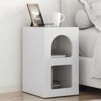 vidaXL Bedside Table High Gloss White 29.5 x 33.5 x 50 cm