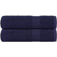 vidaXL Shower Towels "FROGN" 2 pcs Navy Blue 70x140 cm 360 gsm