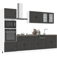 vidaXL 7 Piece Kitchen Cabinet Set Porto Black Engineered Wood