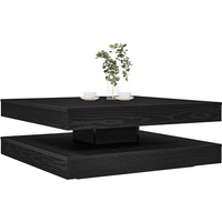vidaXL Coffee Table 360-Degree Rotatable Black Oak 90x90x34.5 cm