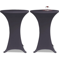 vidaXL Stretch Table Cover 2 pcs 70 cm Anthracite