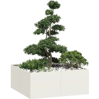 vidaXL Planter White 100x100x40 cm Steel