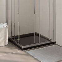 vidaXL Square ABS Shower Base Tray Black 80x80 cm