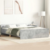 vidaXL Bed Frame without Mattress Concrete Grey 150x200 cm King Size
