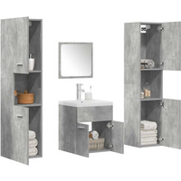 vidaXL 5 Piece Bathroom Furniture Set Concrete Grey Engineered Wood