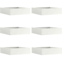 vidaXL Lawn Edging 6 pcs White 50 x 50 x 13 cm Steel