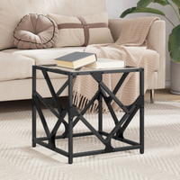 vidaXL Coffee Table with Transparent Glass Top 40x40x41 cm Steel