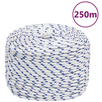 vidaXL Boat Rope White 8 mm 250 m Polypropylene