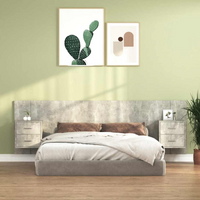 vidaXL Bed Headboard with Cabinets Concrete Grey Engineered Wood