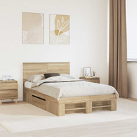 vidaXL Bed Frame Sonoma Oak 120 x 200 cm Engineered Wood