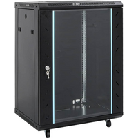 vidaXL 15U Network Cabinet 19" IP20 Black 60x45x86 cm
