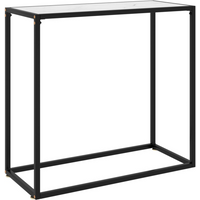 vidaXL Console Table White 80x35x75 cm Tempered Glass
