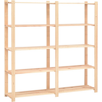 vidaXL 5-Tier Storage Rack 170x38x170 cm Solid Pinewood 500 kg