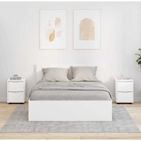 vidaXL Bedside Tables 2 pcs White 30.5 x 30 x 43 cm Engineered Wood