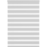 vidaXL Zebra Blind Light Grey 100x100 cm Fabric Width 95.9 cm Polyester