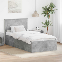 vidaXL Bed Frame Concrete Grey 120 x 200 cm Engineered Wood
