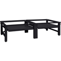 vidaXL Washing Machine Pedestal 2 pcs Black 124.5 x 61.5 x 32.5 cm