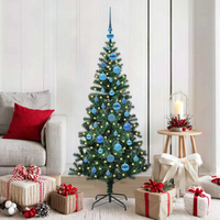 Artificial Pre-lit Christmas Tree PVC and Metal
