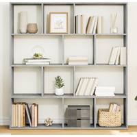 vidaXL Book Cabinet Concrete Grey 132x29x141.5 cm Engineered Wood