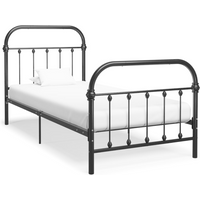 284499 vidaXL Bed Frame without Mattress Black Metal 100x200 cm