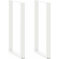 vidaXL Bar Table Legs U-Shaped 2 pcs White 60x(110-111) cm Steel