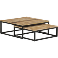 vidaXL Nesting Coffee Tables 2 pcs Solid Mango Wood
