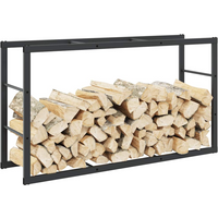 vidaXL Firewood Rack Black 110x30x61 cm Steel