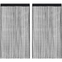 vidaXL String Curtains 2 pcs 140x250 cm Black