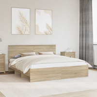 vidaXL Bed Frame Sonoma Oak 200 x 200 cm Engineered Wood