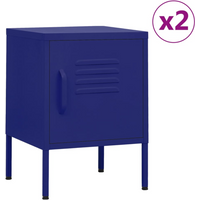 vidaXL Nightstands 2 pcs Navy Blue 35x35x51 cm Steel