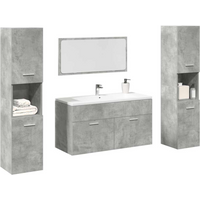 vidaXL 4 Piece Bathroom Furniture Set Concrete Grey Engineered Wood